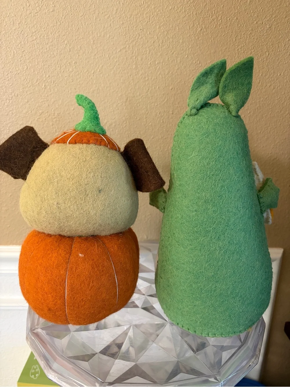 Wool Weighted Halloween Decor Pug Pumpkin Pup & Green Candy Corn Monster